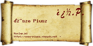 Ősze Piusz névjegykártya